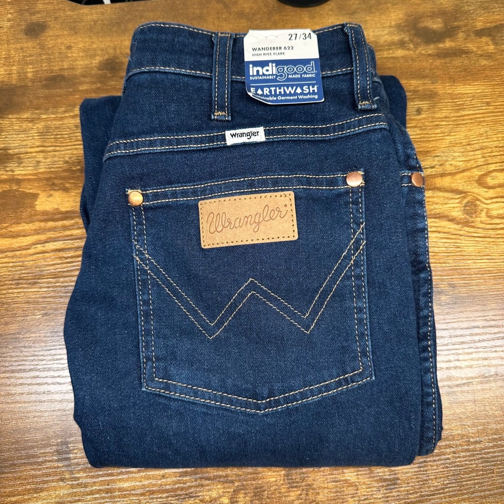 Wrangler Wanderer 622 High Rise Flare Jeans Dark Wash 27/34 NWT